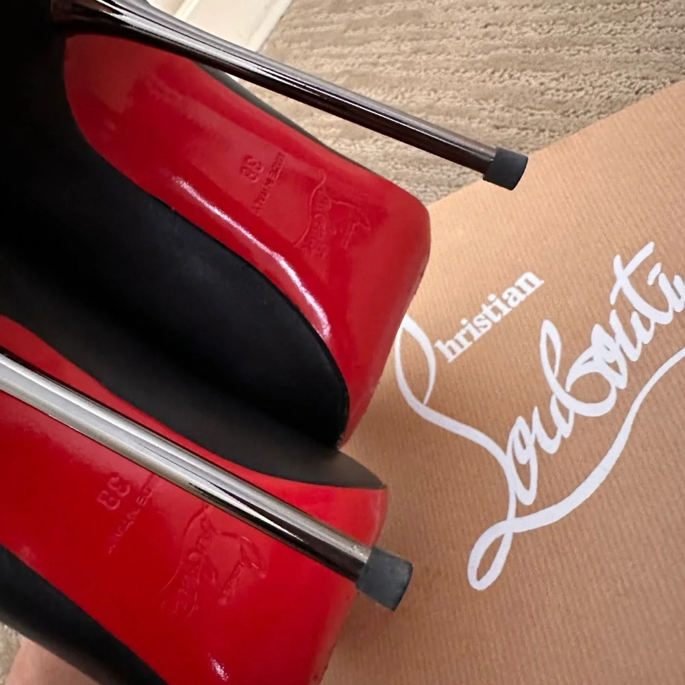 Christian Louboutin Shiny Nappa Big Lips 120 Pumps 38 Black - Picture 14 of 15